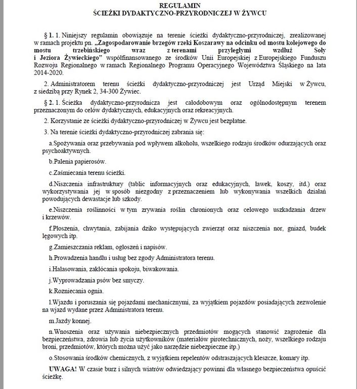 regulamin sciezki 1